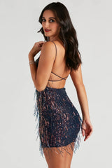 Khloe Sequin Fringe Party Dress