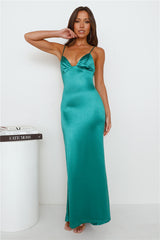 Events Of Class Satin Maxi Dress Green