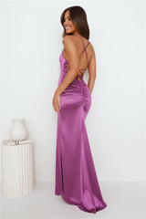 HOMECOMING - Events Of Class Satin Maxi Dress Purple