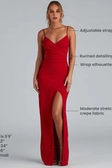 Sasha Formal High Slit Wrap Dress