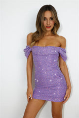 Midnight Affair Sequin Dress Purple