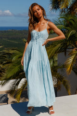 Chain Of Daisies Maxi Dress Ice Blue