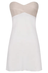 Veronica Strapless Mini Dress - Multi Bone