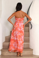 In Fantasy Midi Dress Orange