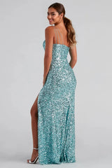 Formal One-Shoulder Sequin Dress