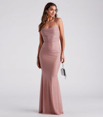 Addison Glitter Mesh Formal Dress