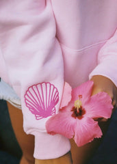 "Hawaii Hibiscus" Hoodie in Blush