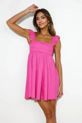 Ready For Brunch Mini Dress Hot Pink