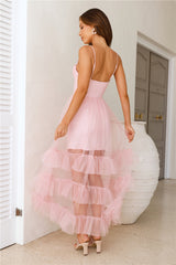 Queen Thoughts Tulle Maxi Dress Pink