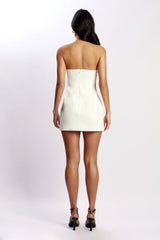 Maci Crepe Mini Dress - White