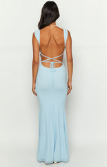 Beverley Baby Blue Mesh Maxi Dress