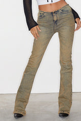 Clean Waist Low Rise Jeans in Sandy Blue