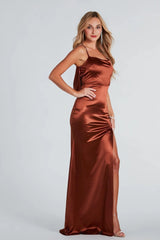 Ilya Satin Backless Mermaid Dress