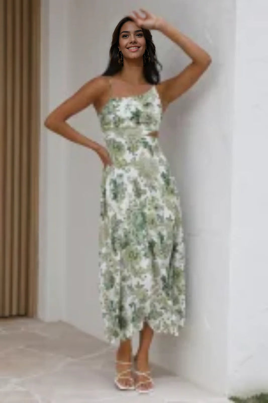 Step Step Maxi Dress Green