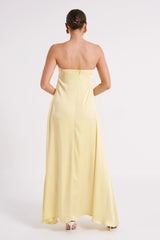 Luisa Strapless Maxi Dress - Lemon