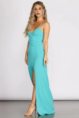 Sasha Formal High Slit Wrap Dress