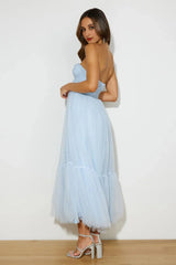 Royal Treasure Tulle Maxi Dress Blue