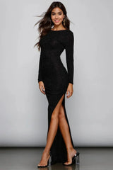 Denise Long Sleeve Glitter Knit Dress