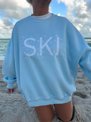 Icy Blue Ski Snowflake Sweatshirt