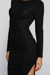 Denise Long Sleeve Glitter Knit Dress