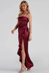 Jane Formal High Slit Satin Dress