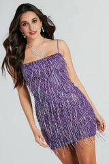 Khloe Sequin Fringe Party Dress