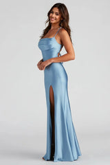 A-Line High Slit Formal Dress