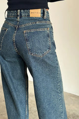 Roomy Extra Wide Jeans in Brown Blue Acid