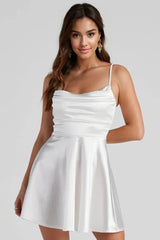 Silky Chic Satin Skater Dress