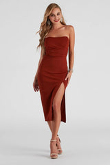 Zadie Formal High-Slit Midi Dress