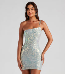 Karla Sequin Iridescent Bodycon Party Dress