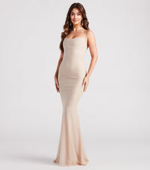 Addison Glitter Mesh Formal Dress