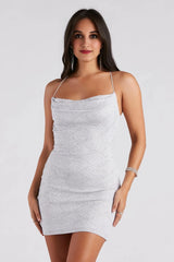 Kindra Formal X-Back Glitter Bodycon Dress