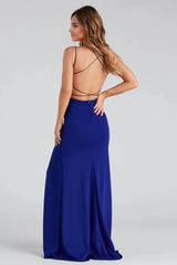 Lace-Up Back Formal Dress