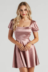 Sweet Victory Satin Skater Dress