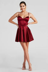 Flirty Feels Satin Skater Dress