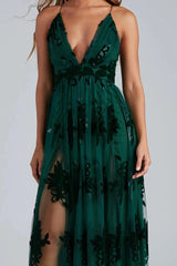 Formal Flocked Velvet Dress