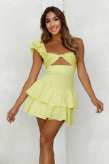 Ruffled Out Dress Yellow