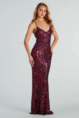 Taisia Formal Sequin Scroll Dress