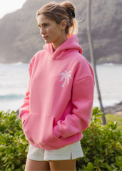 "Hawaii Hibiscus" Hoodie in Sonic Pink