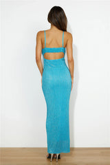 Dreamy Shine Sequin Maxi Dress Blue