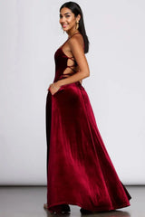 Lace Up Evening Gown