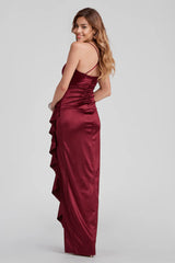 Formal High Slit Satin Dress