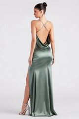 Ilya Satin Backless Mermaid Dress