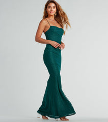 Addison Glitter Mesh Formal Dress