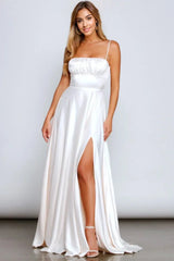 A-Line Satin Formal Dress