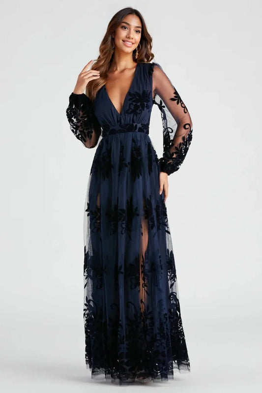 Evelyn Formal Plunge A-Line Dress