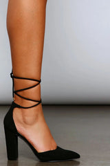 Bring It Lace-Up Nubuck Block Heels