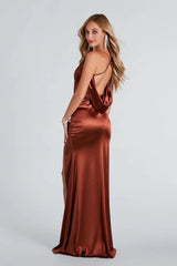 Ilya Satin Backless Mermaid Dress