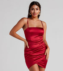 Wrapped In Stylish Satin Mini Dress